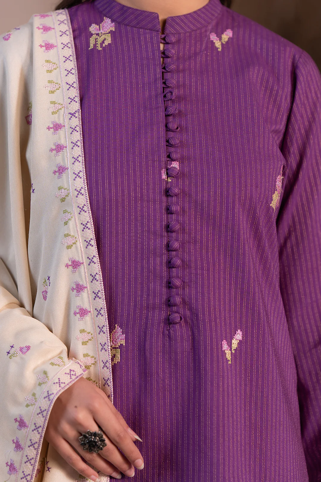 Embroidered Shirt Shalwar Dupatta - 0481 - Image 4