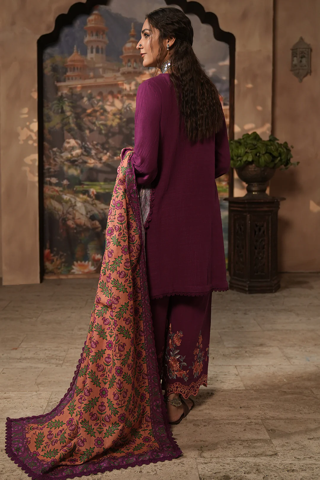 Embroidered Shirt Shalwar Dupatta - 0487 - Image 4