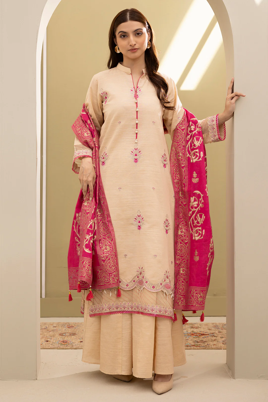 Embroidered Shirt Shalwar Dupatta - 0488 - Image 2