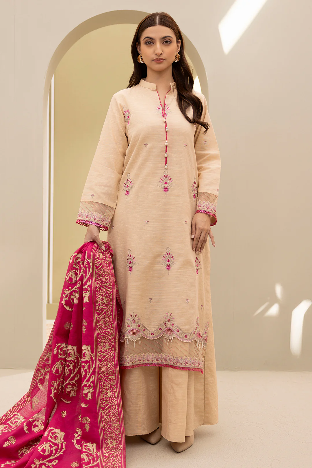 Embroidered Shirt Shalwar Dupatta - 0488 - Image 4