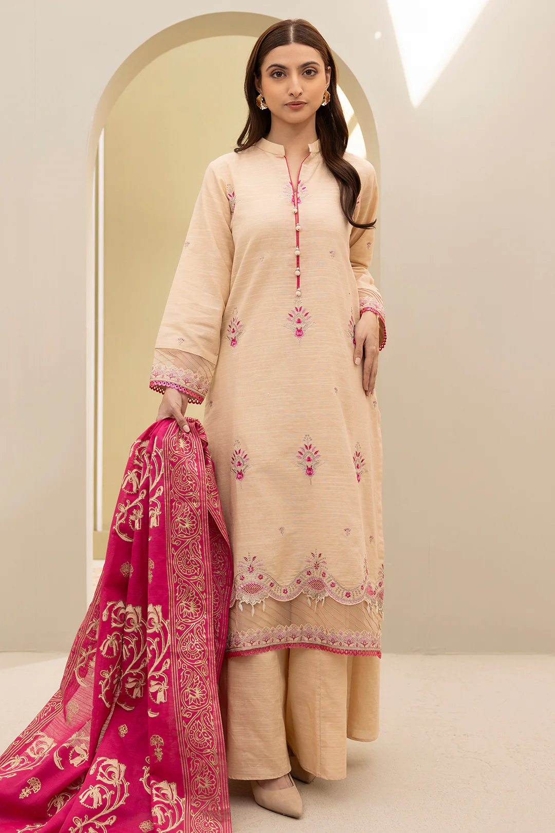 Embroidered Shirt Shalwar Dupatta - 0488 - Image 7