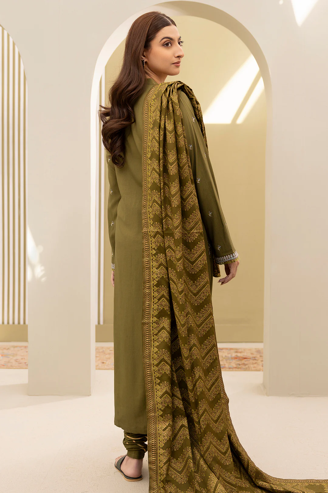 Embroidered Shirt Shalwar Dupatta - 0491 - Image 10