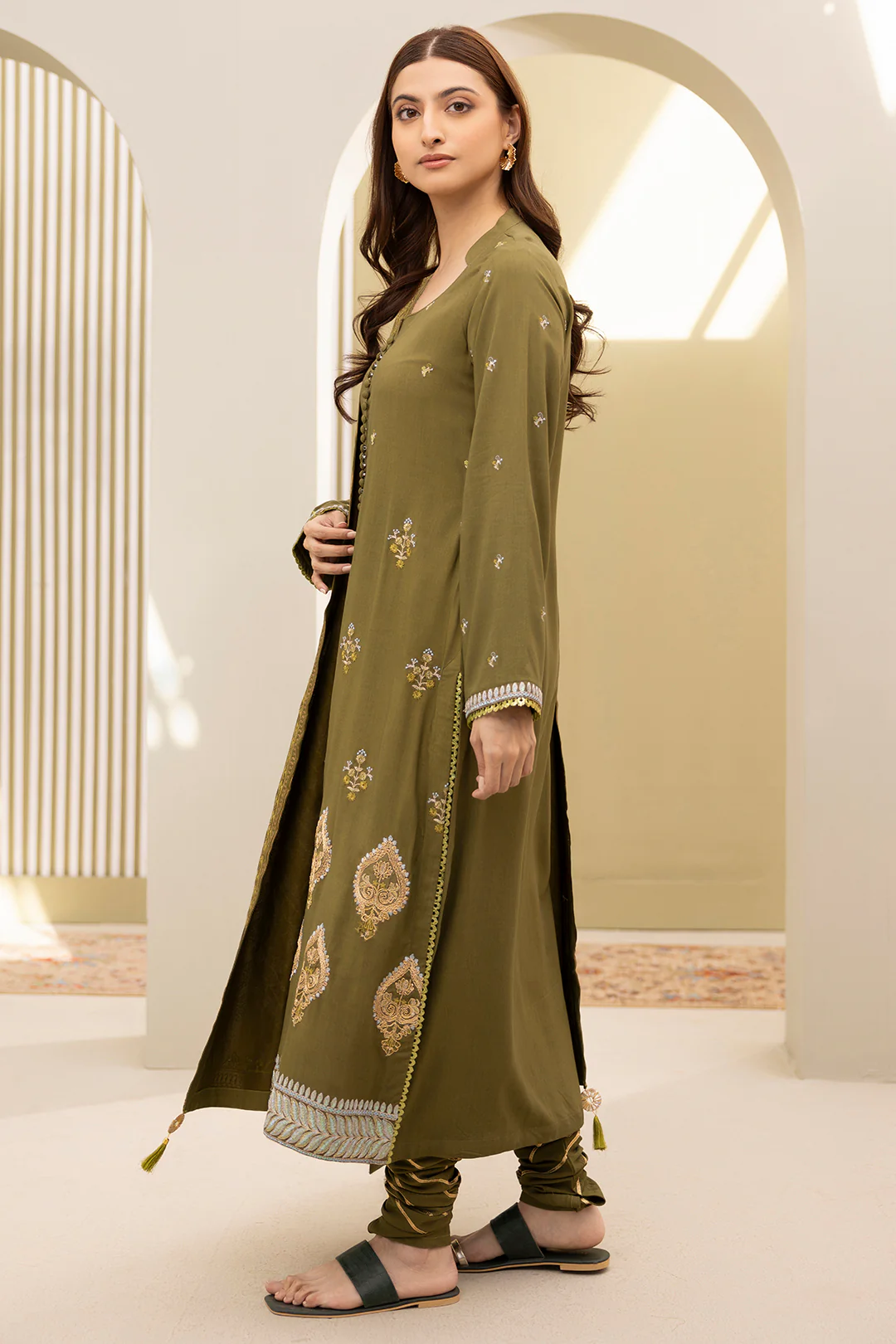 Embroidered Shirt Shalwar Dupatta - 0491 - Image 8