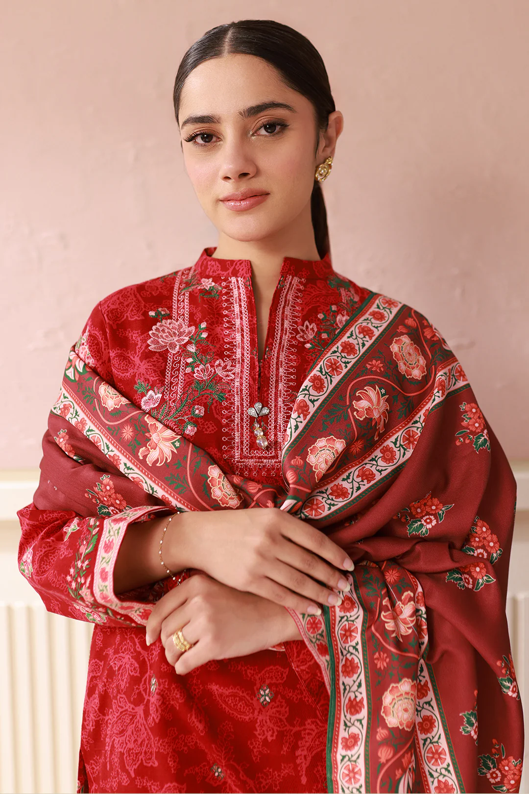 Embroidered Shirt Shalwar Dupatta - 0536 - Image 2