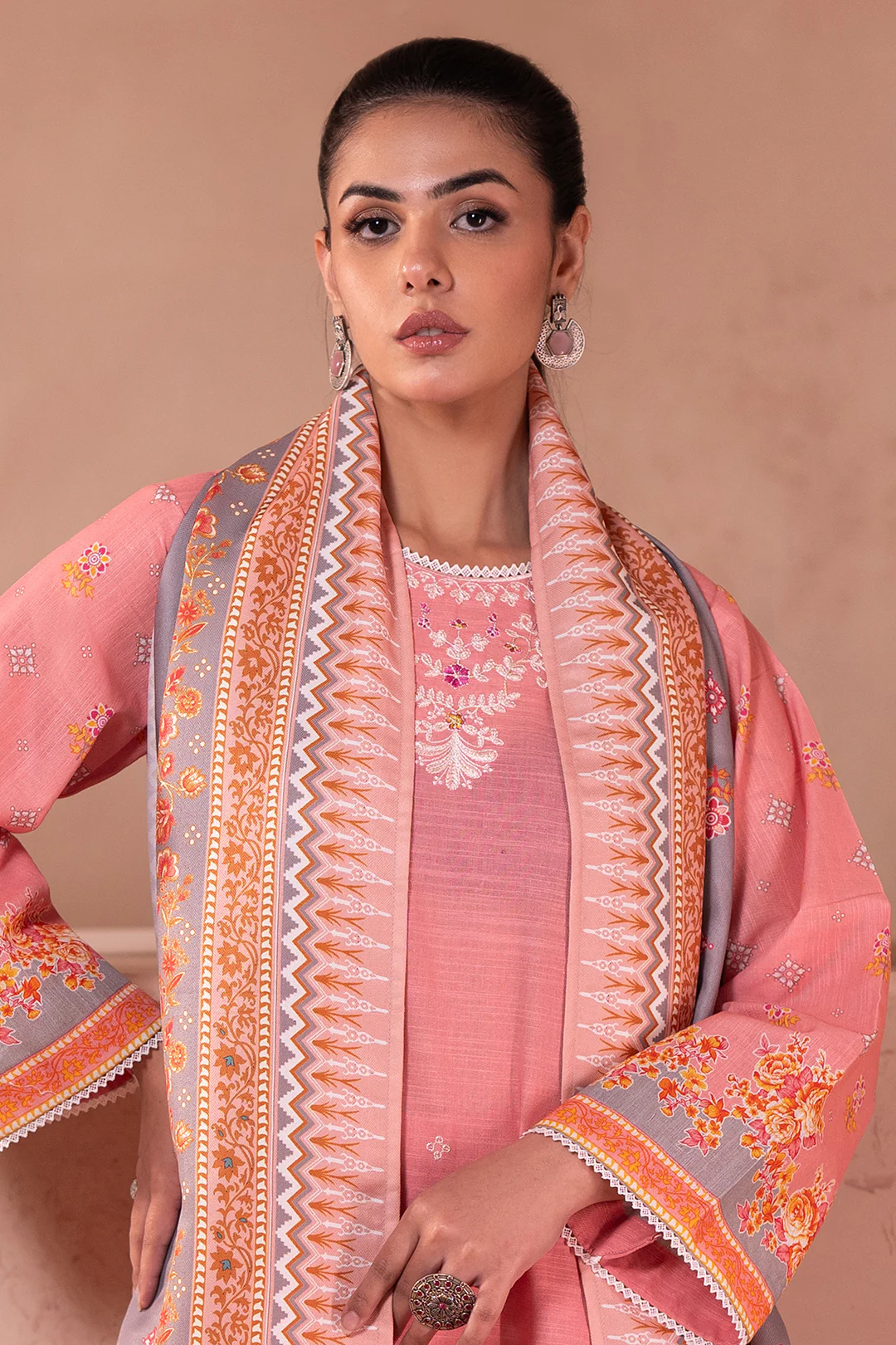Embroidered Shirt Shalwar Dupatta - 0590 - Image 2
