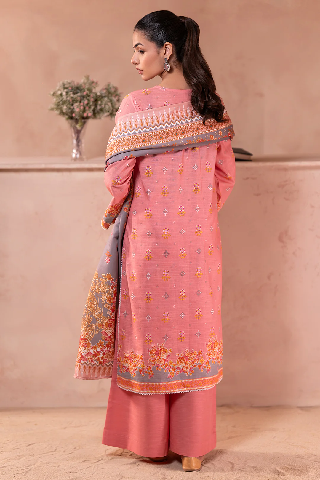 Embroidered Shirt Shalwar Dupatta - 0590 - Image 4