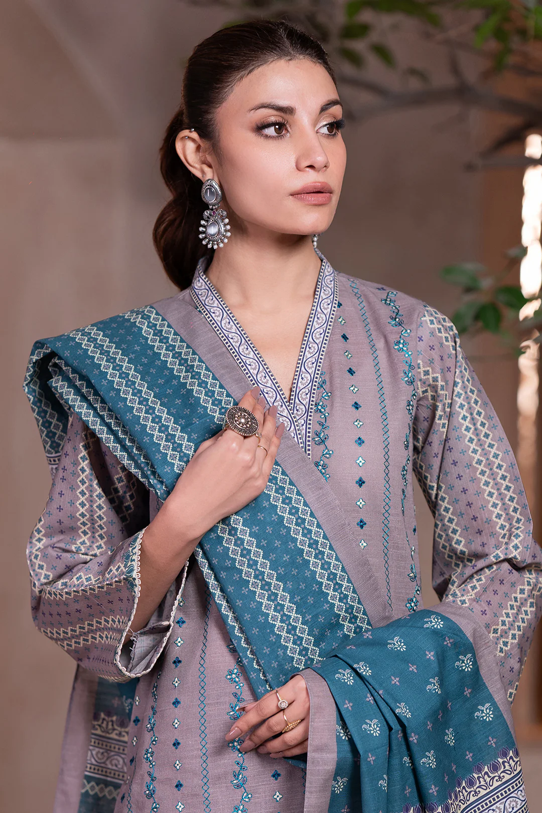 Embroidered Shirt Shalwar Dupatta - 0591 - Image 2
