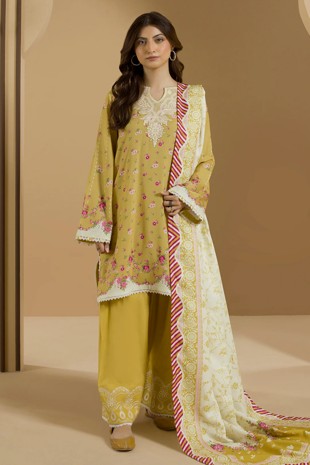 Embroidered Shirt Shalwar Dupatta - 0109 - Image 3