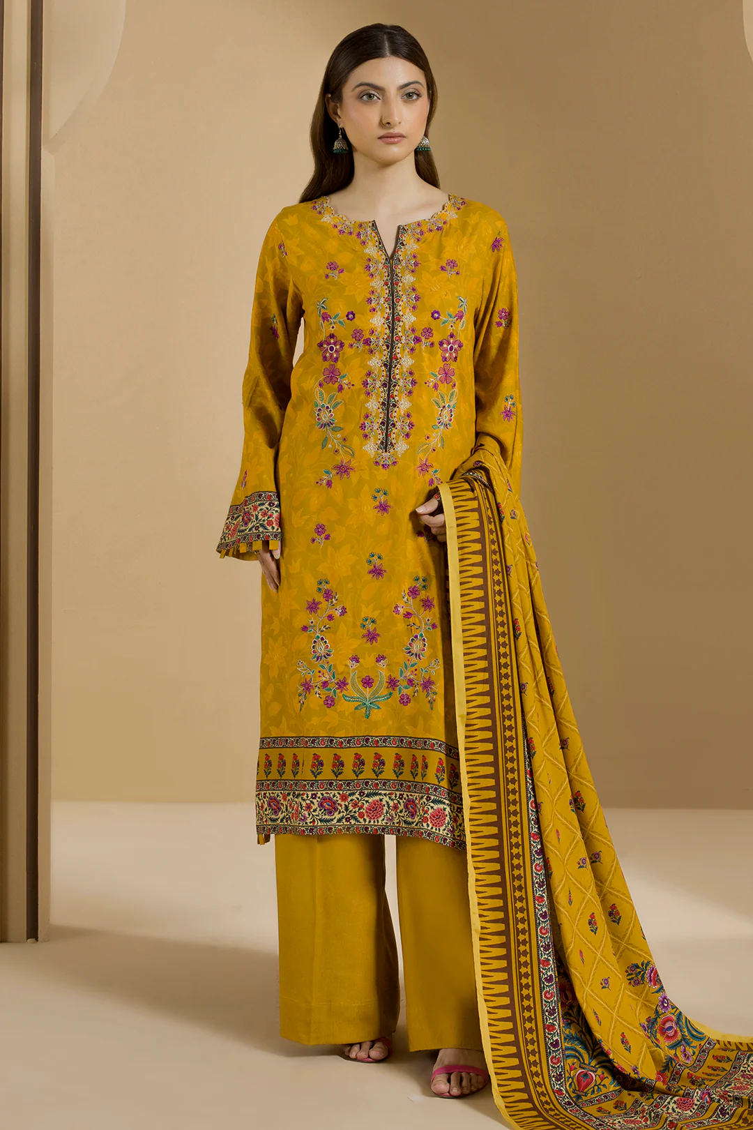 Embroidered Shirt Shalwar Dupatta - 0113 - Image 4