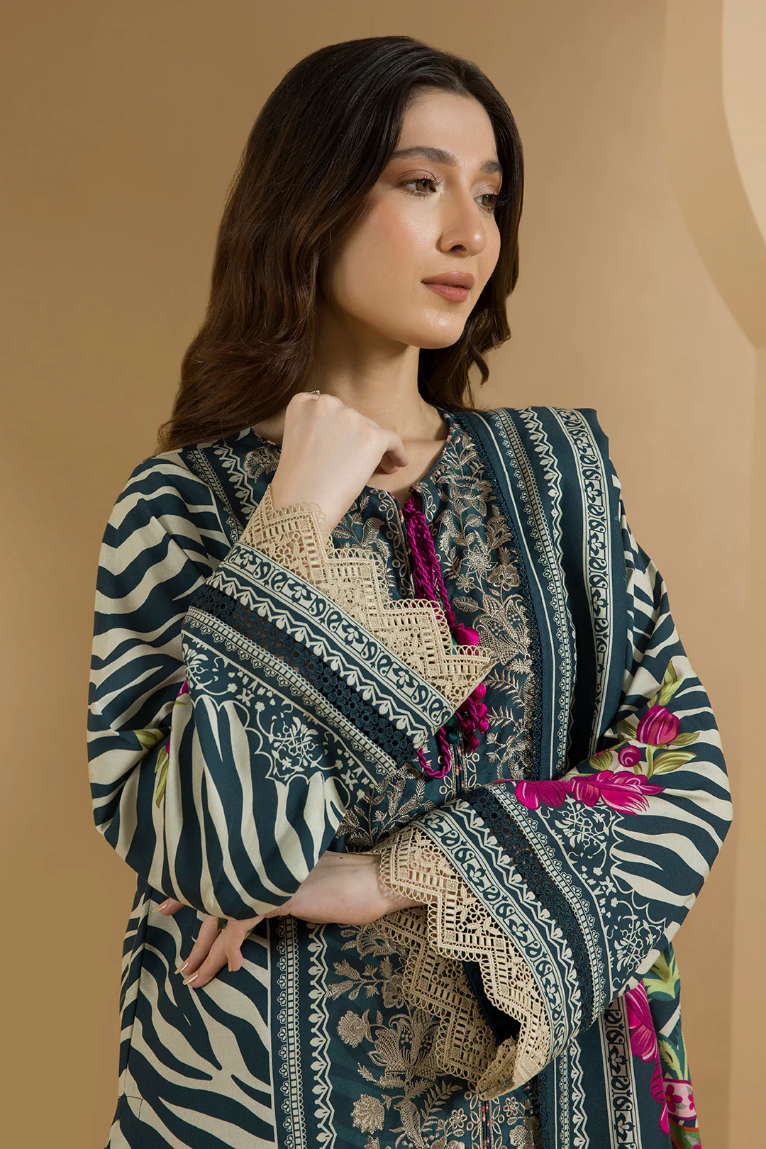 Embroidered Shirt Shalwar Dupatta - 0114 - Image 6