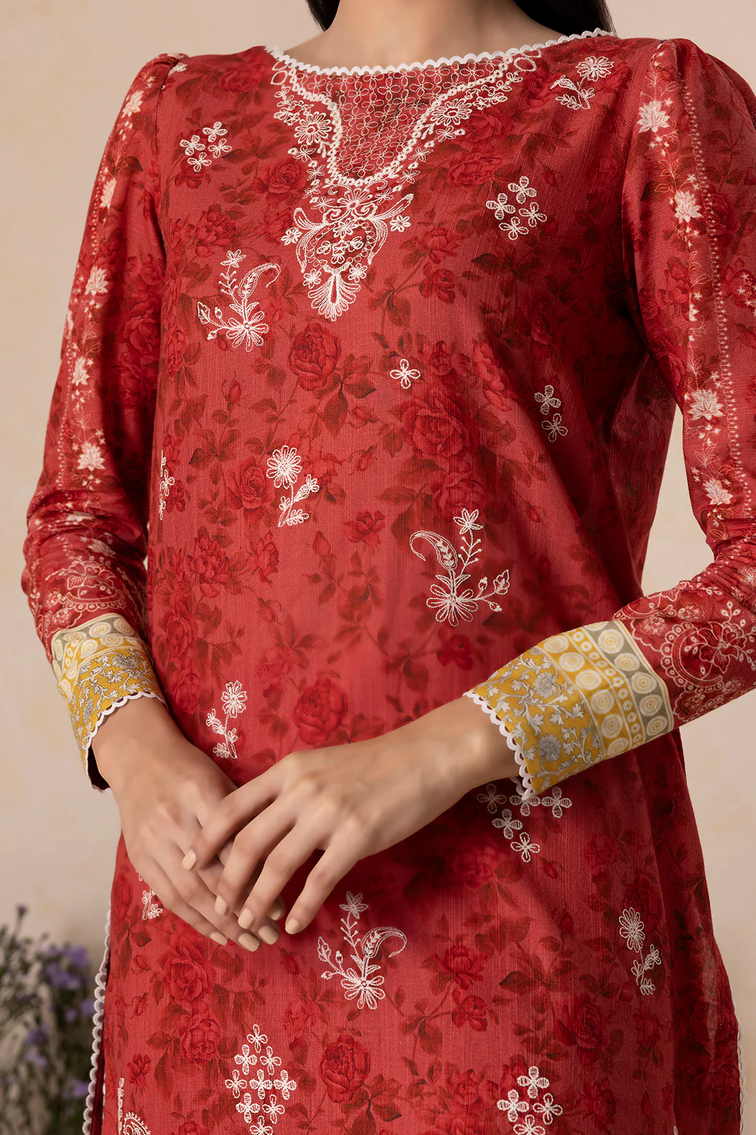 Embroidered Shirt Shalwar Dupatta - 0156 - Image 5