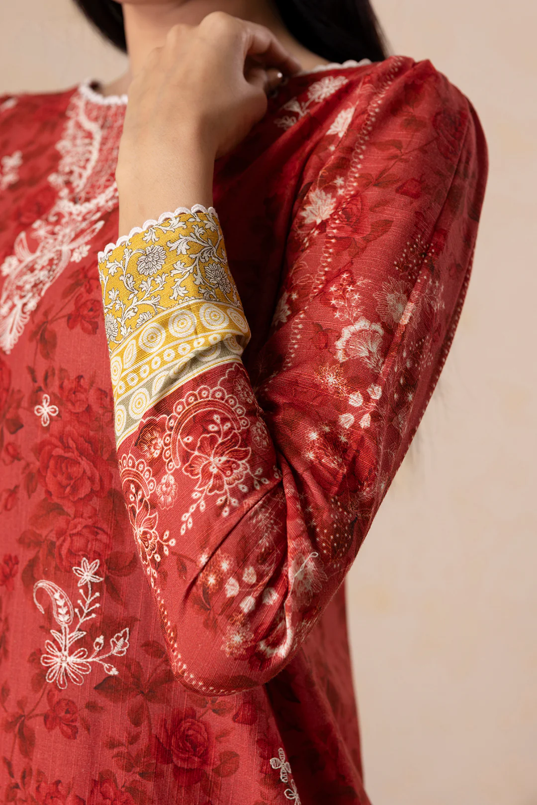 Embroidered Shirt Shalwar Dupatta - 0156 - Image 7