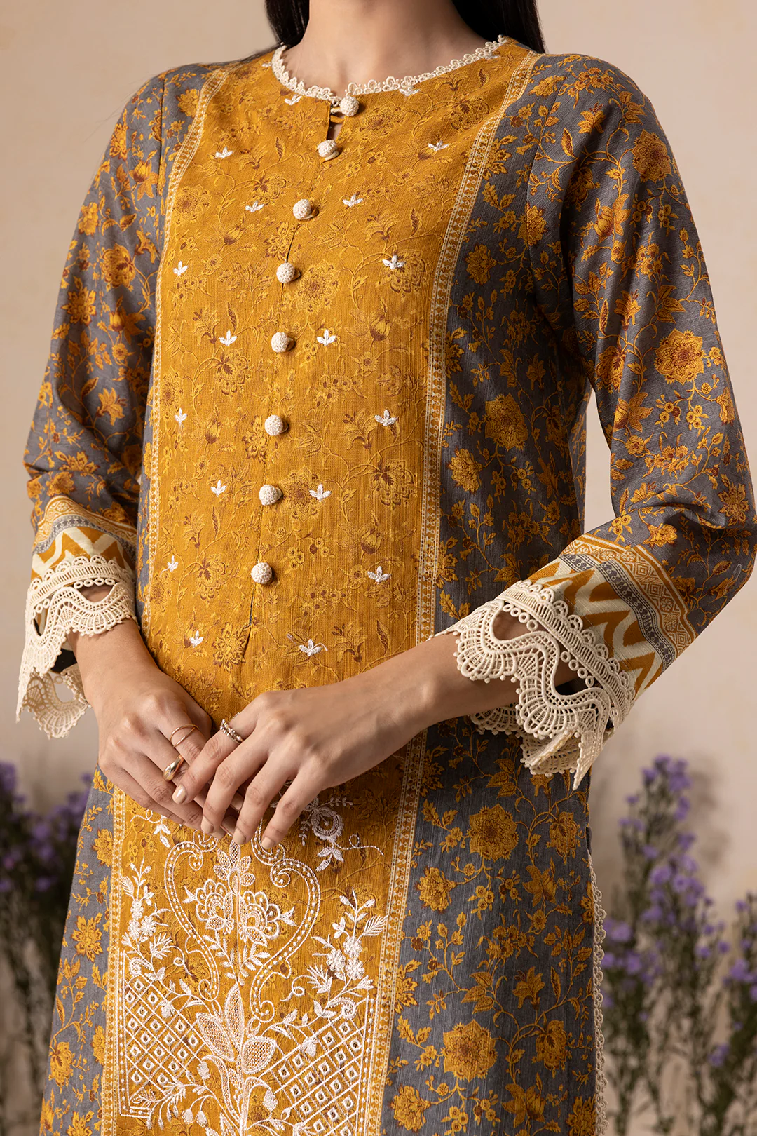 Embroidered Shirt Shalwar Dupatta - 0158 - Image 14
