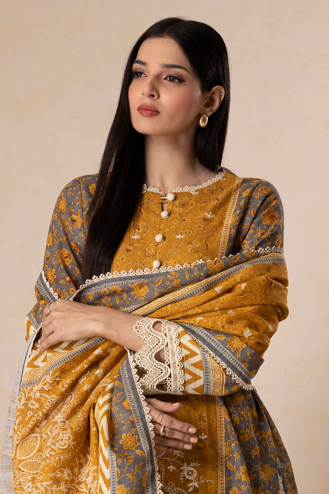 Embroidered Shirt Shalwar Dupatta - 0158 - Image 5