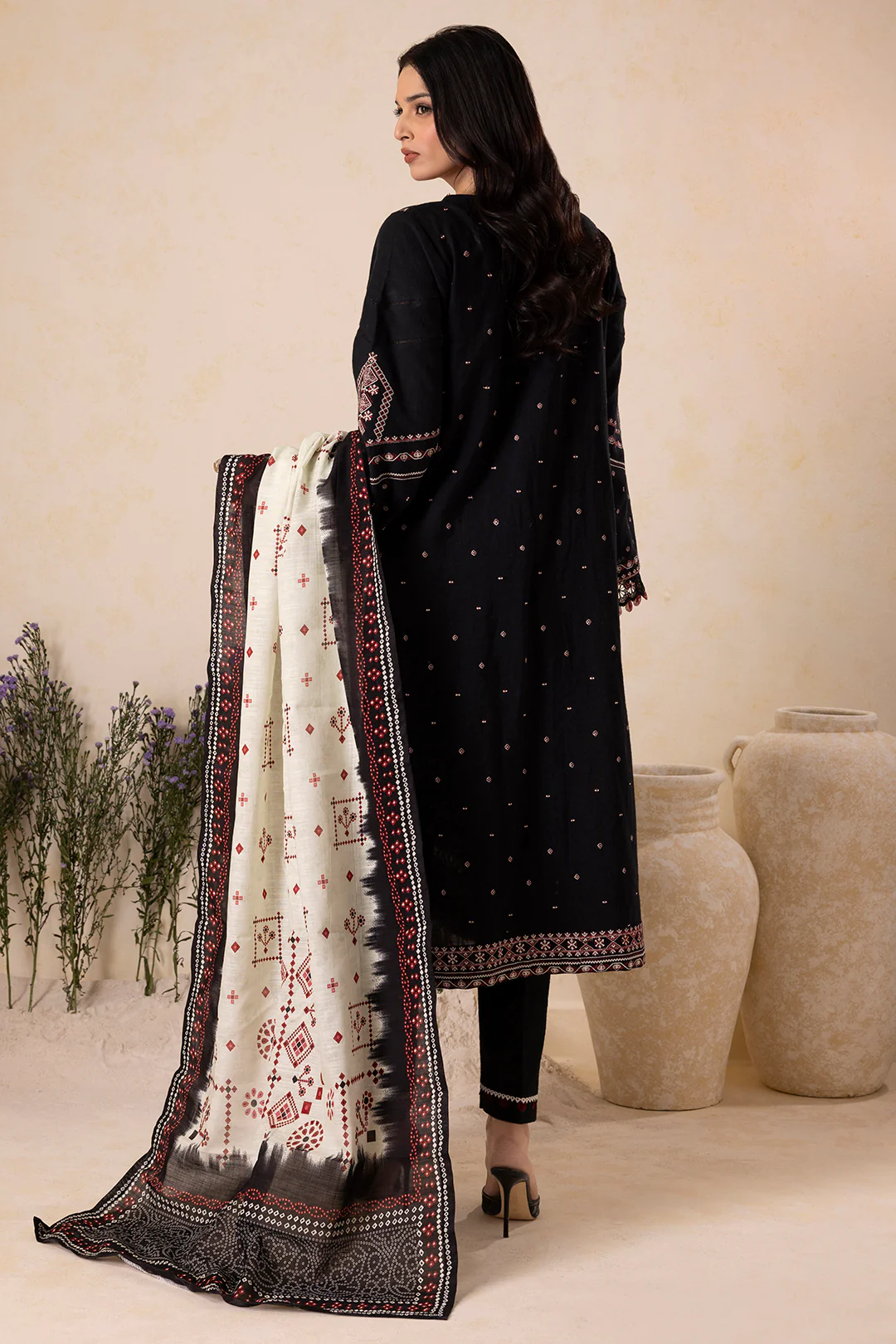 Embroidered Shirt Shalwar Dupatta - 0166 - Image 10