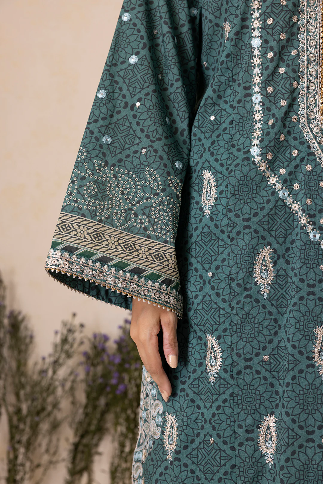 Embroidered Shirt Shalwar Dupatta - 0167 - Image 6