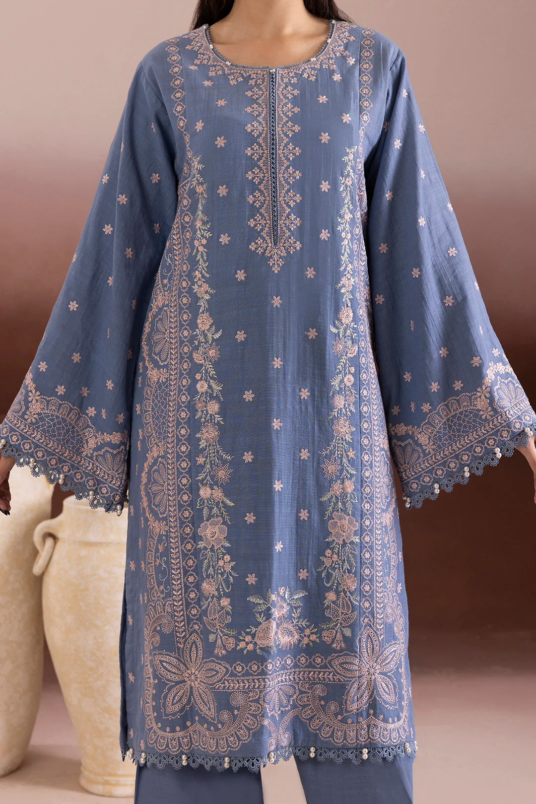 Embroidered Shirt Shalwar Dupatta - 0169 - Image 6