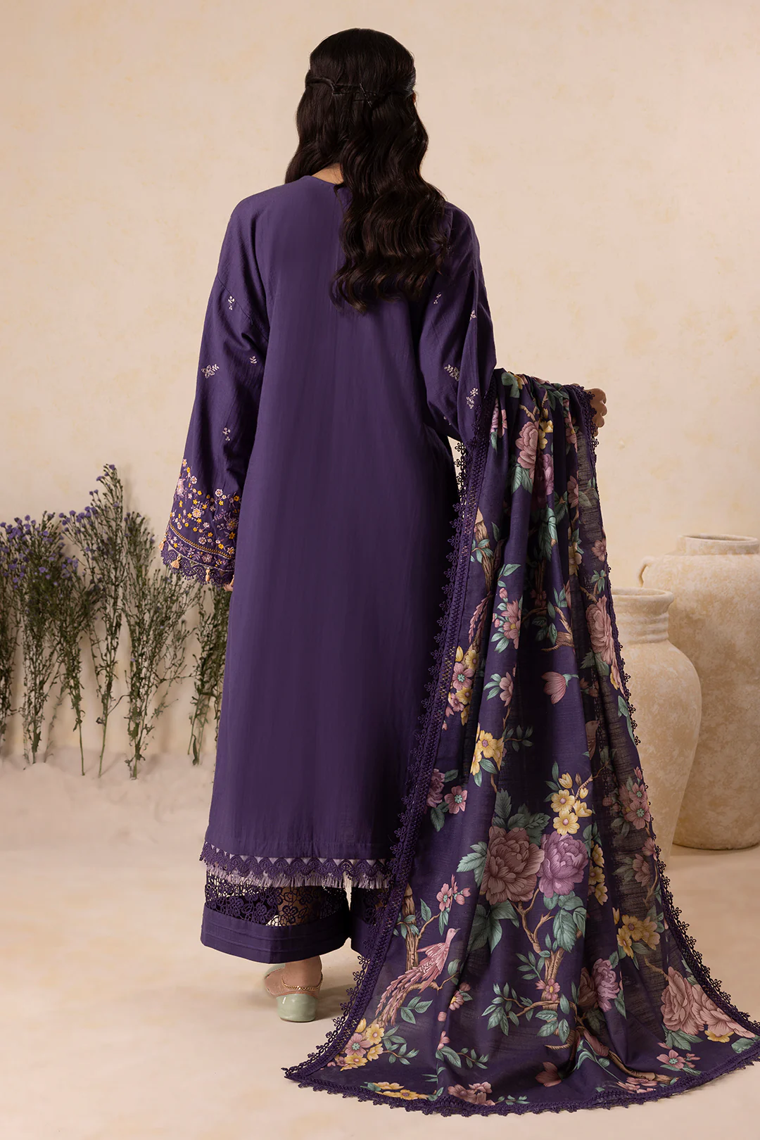 Embroidered Shirt Shalwar Dupatta - 0173 - Image 10