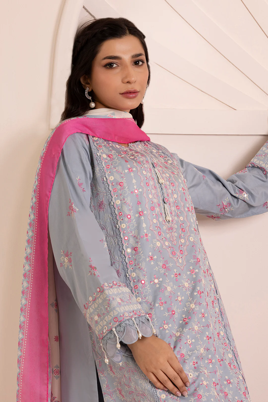 Embroidered Shirt Shalwar Dupatta - 0257 - Image 3