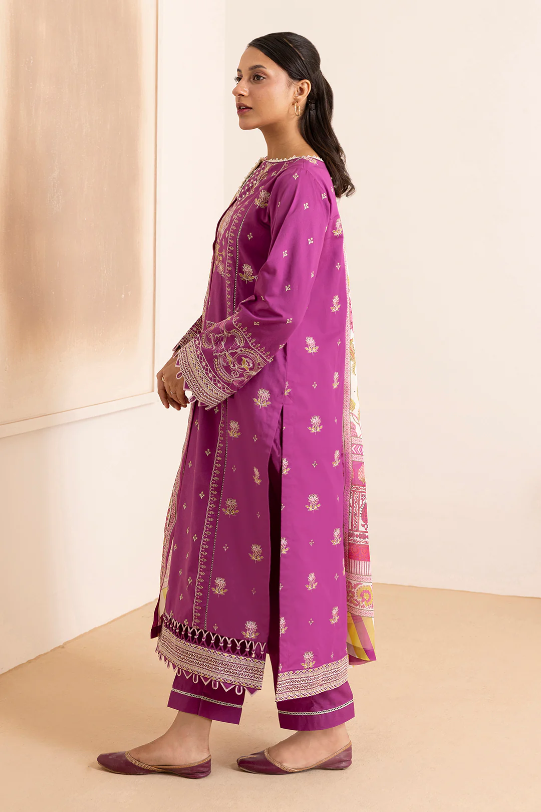 Embroidered Shirt Shalwar Dupatta - 0259 - Image 6