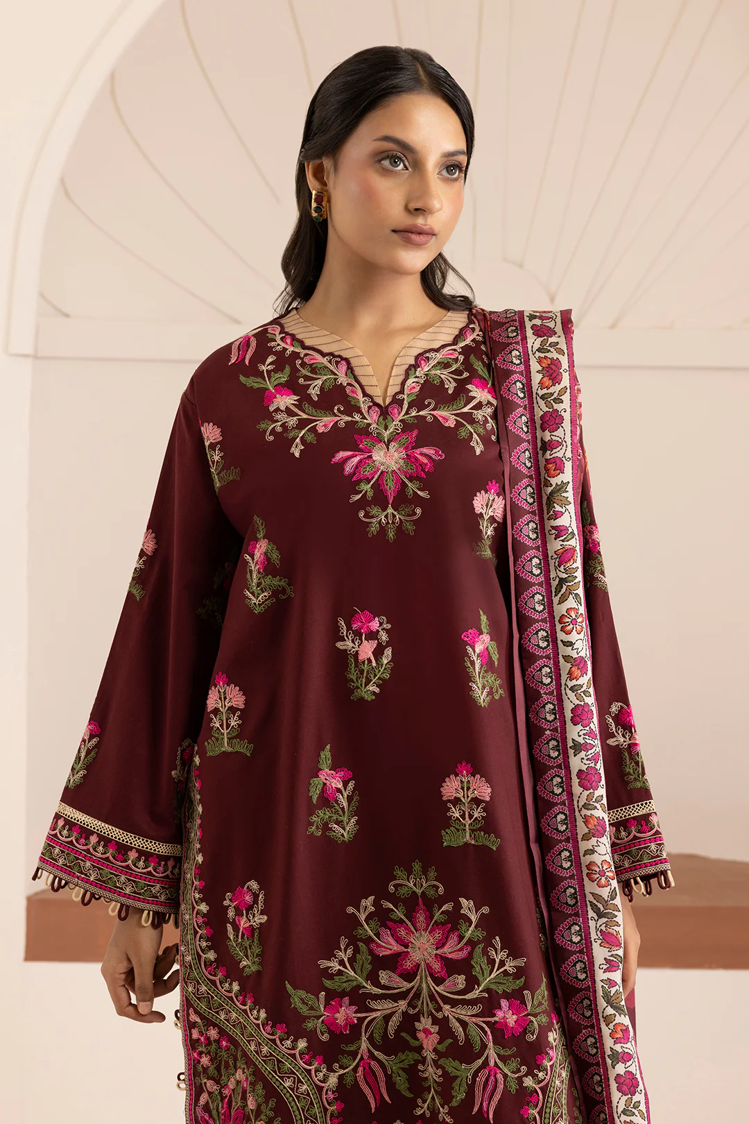 Embroidered Shirt Shalwar Dupatta - 0269 - Image 4