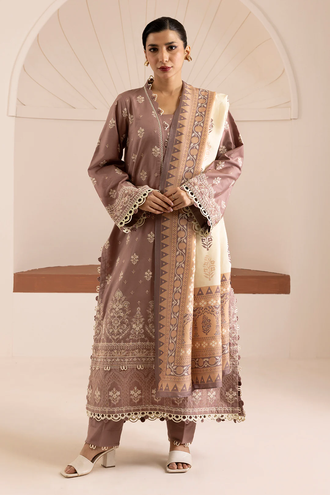 Embroidered Shirt Shalwar Dupatta - 0270 - Image 2