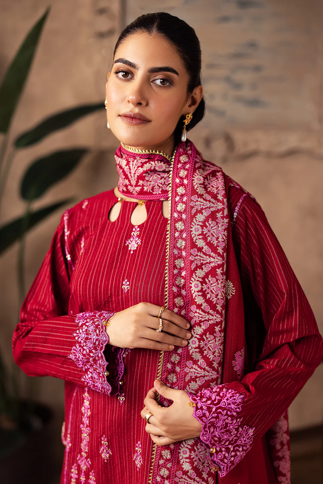 Embroidered Shirt Shalwar Shawl - 0231 - Image 2