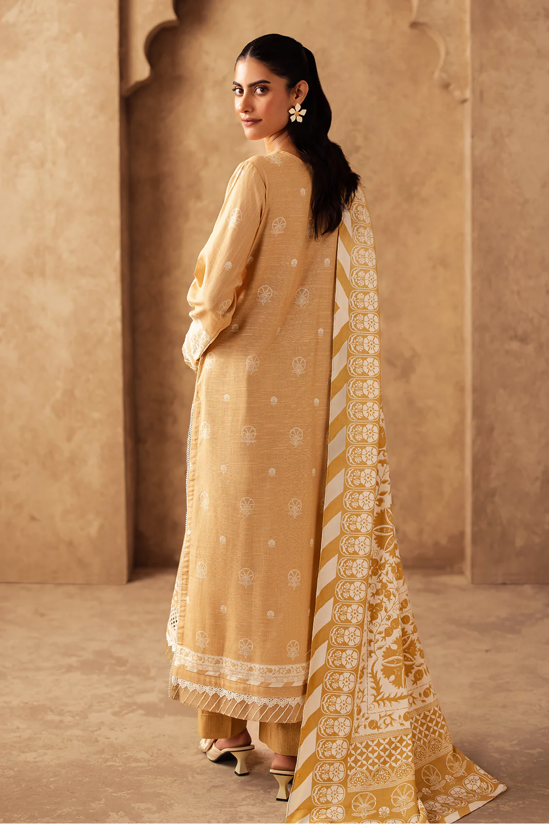 Embroidered Shirt Shalwar Shawl - 0310 - Image 5