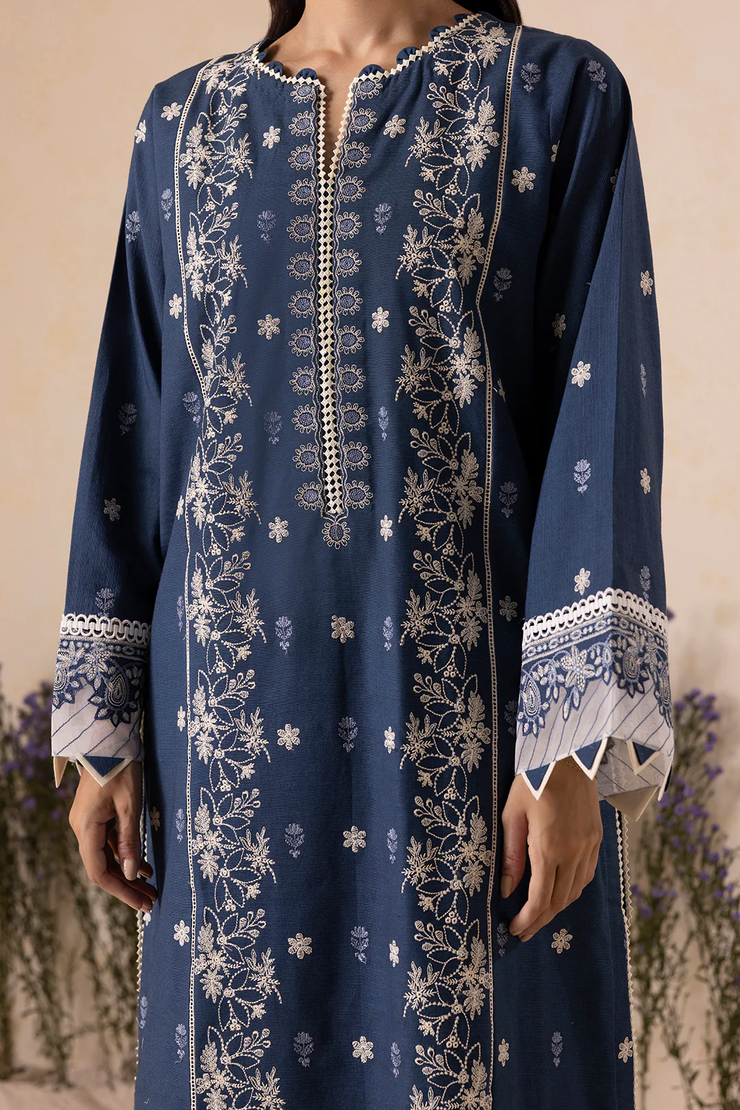 Embroidered Shirt Shalwar Shawl - 0163 - Image 5