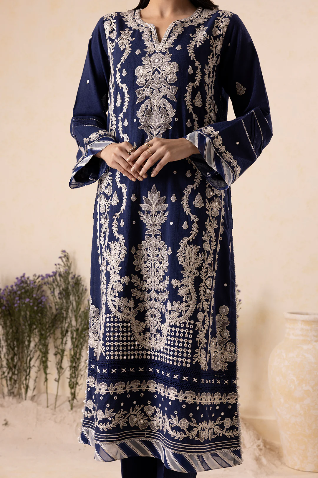 Embroidered Shirt Shalwar Shawl - 0174 - Image 6