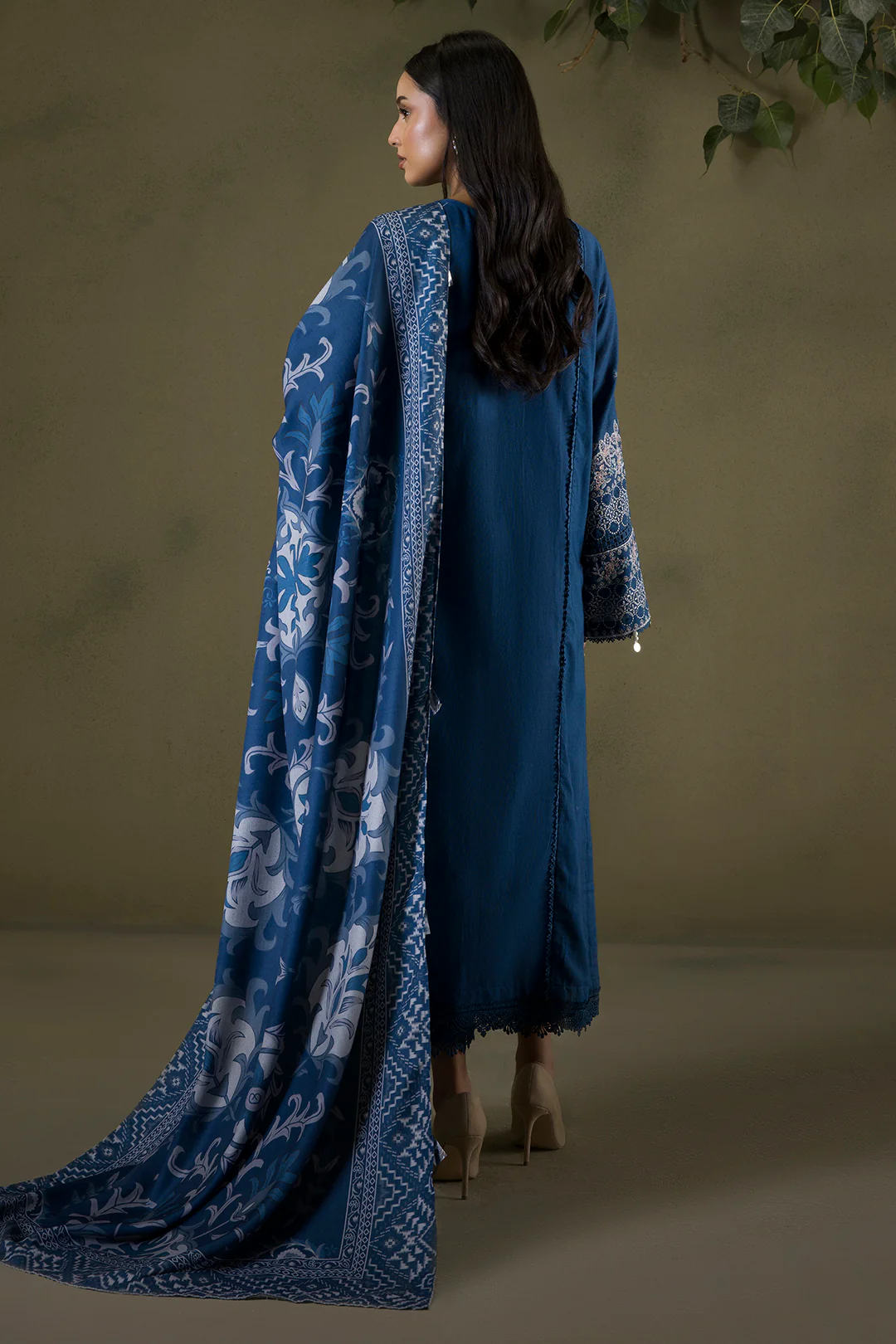 Embroidered Shirt Shalwar Shawl - 0234 - Image 10