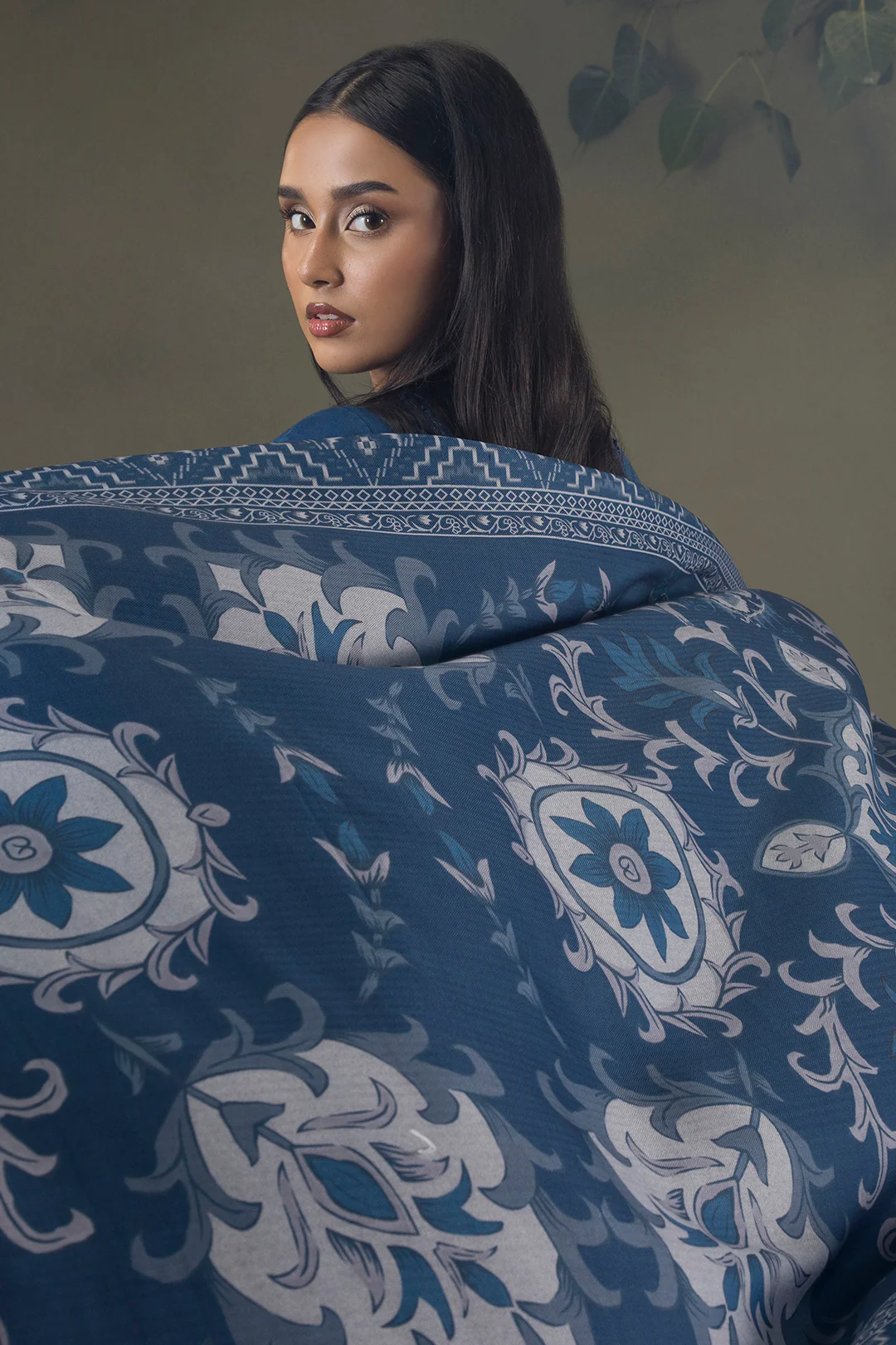 Embroidered Shirt Shalwar Shawl - 0234 - Image 11