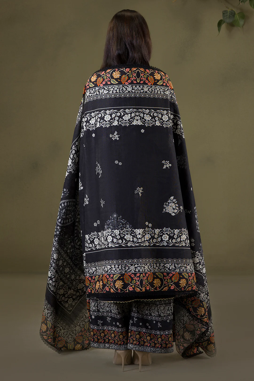 Embroidered Shirt Shalwar Shawl - 0239 - Image 12
