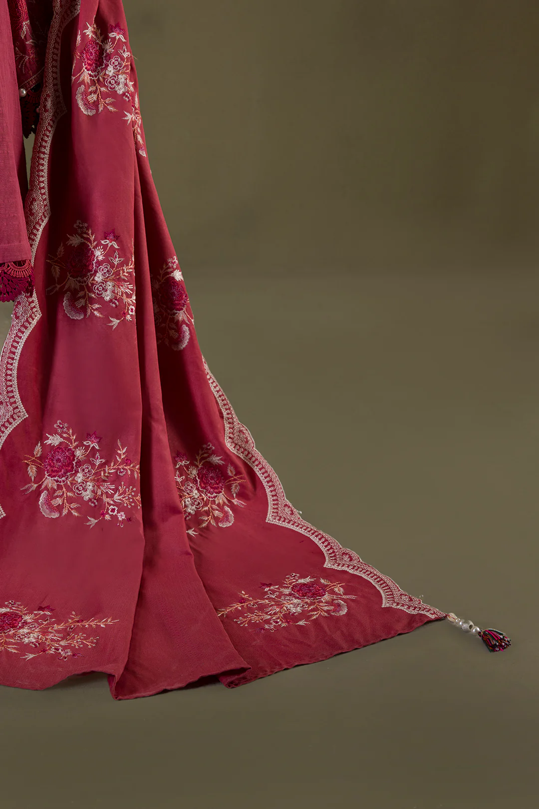 Embroidered Shirt Shalwar Shawl - 0240 - Image 11