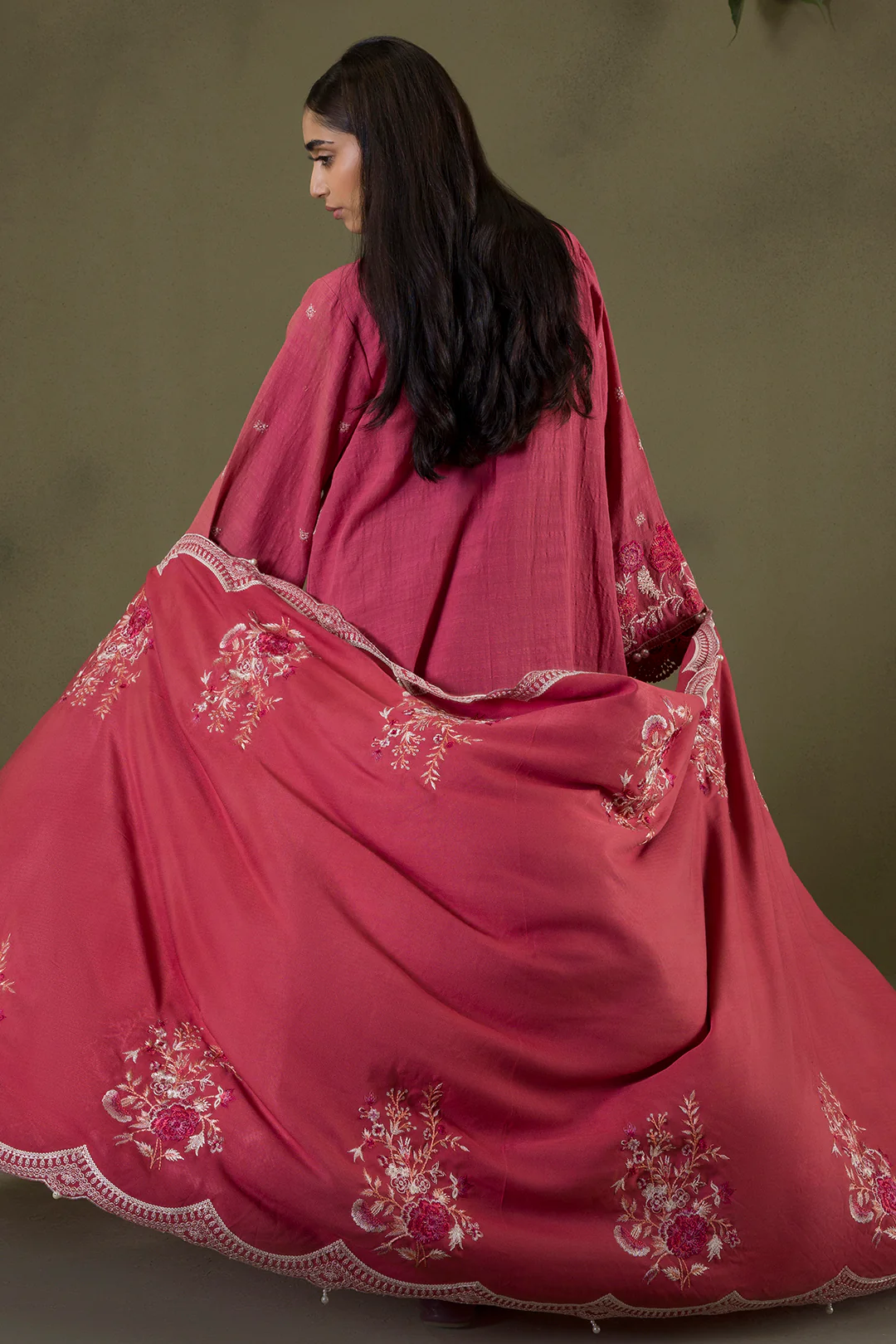 Embroidered Shirt Shalwar Shawl - 0240 - Image 14