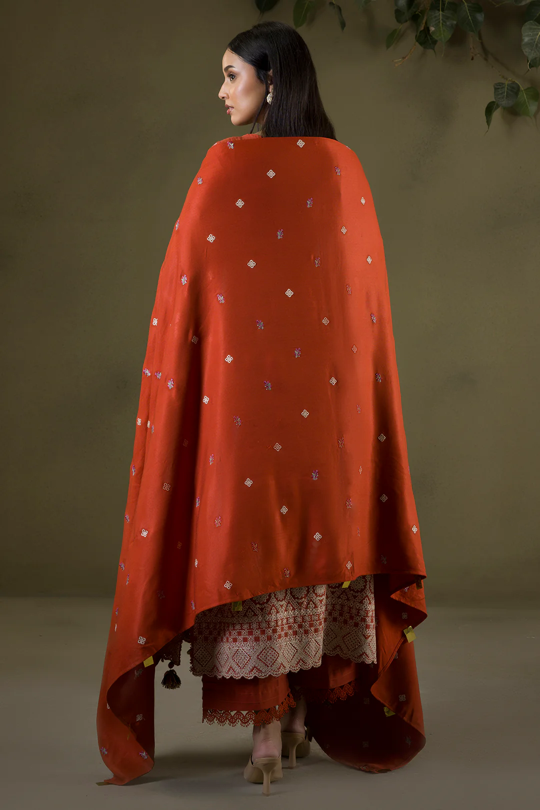 Embroidered Shirt Shalwar Shawl - 0241 - Image 12