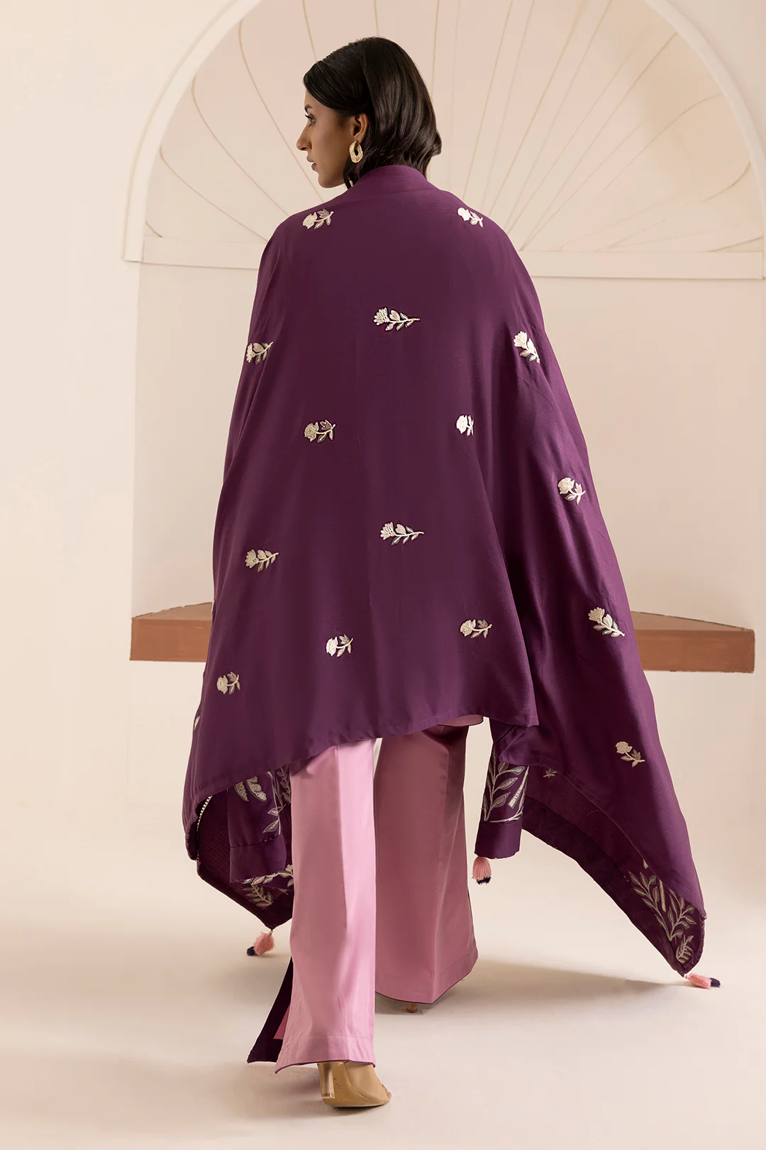 Embroidered Shirt Shalwar Shawl - 0268 - Image 11