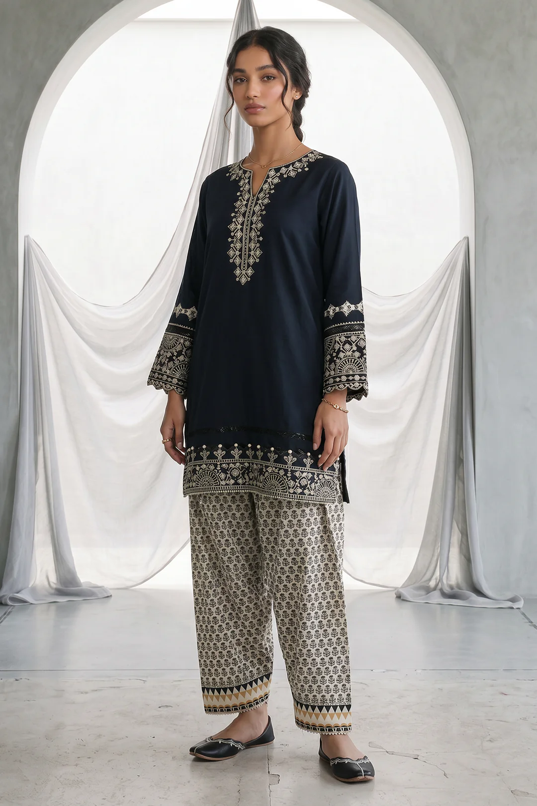Embroidered Shirt Shalwar - 1069 - Image 3
