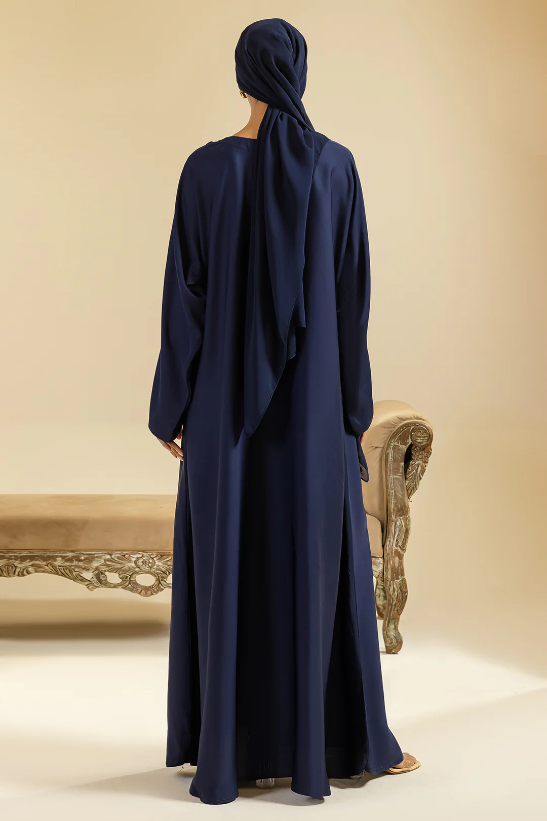 Single Button Plain Abaya with Pocket - 5014 - Image 12