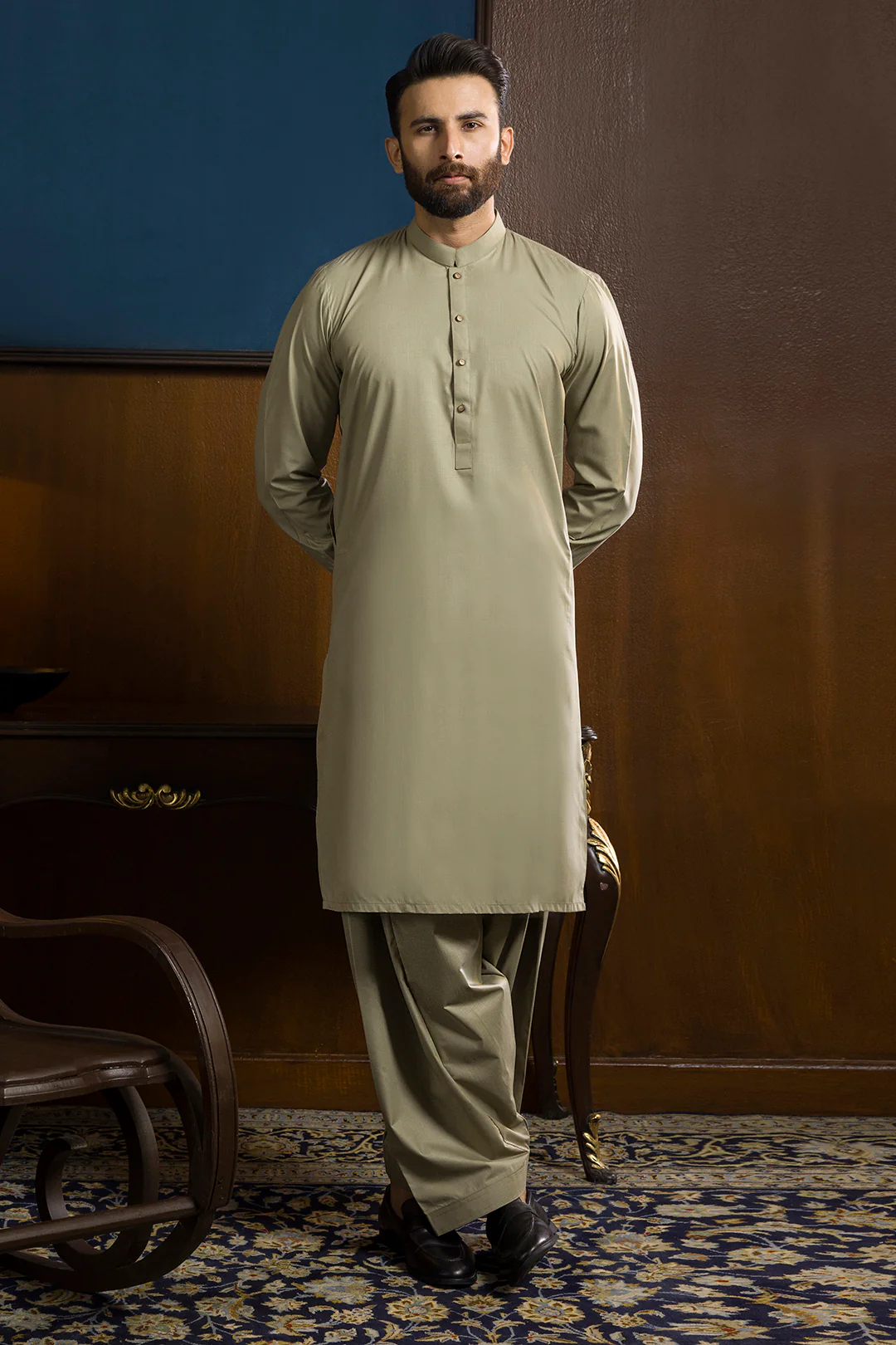Slub Textured Shalwar Kameez - 9107 - Image 4