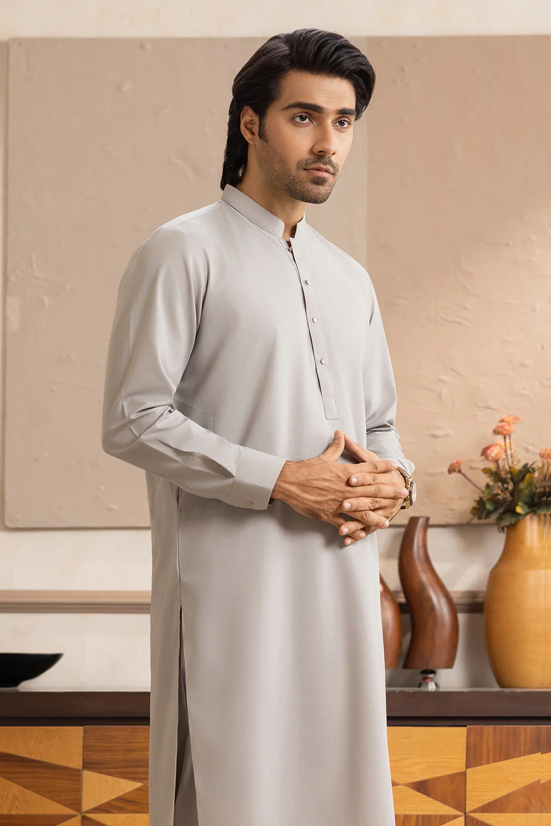 Slub Textured Shalwar Kameez - 6004 - Image 2