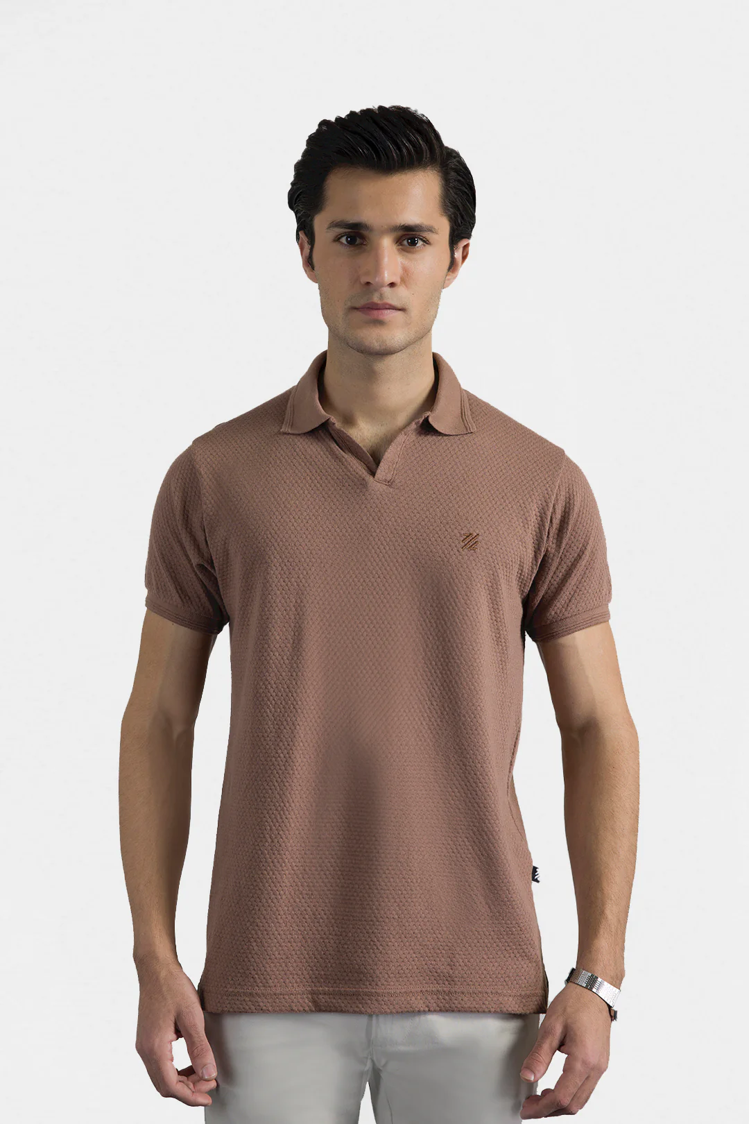 Textured Johnny Collar Polo - 5004 - Image 14
