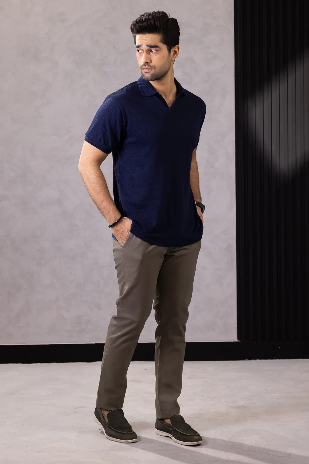 Textured Johnny Collar Polo - 5004 - Image 25
