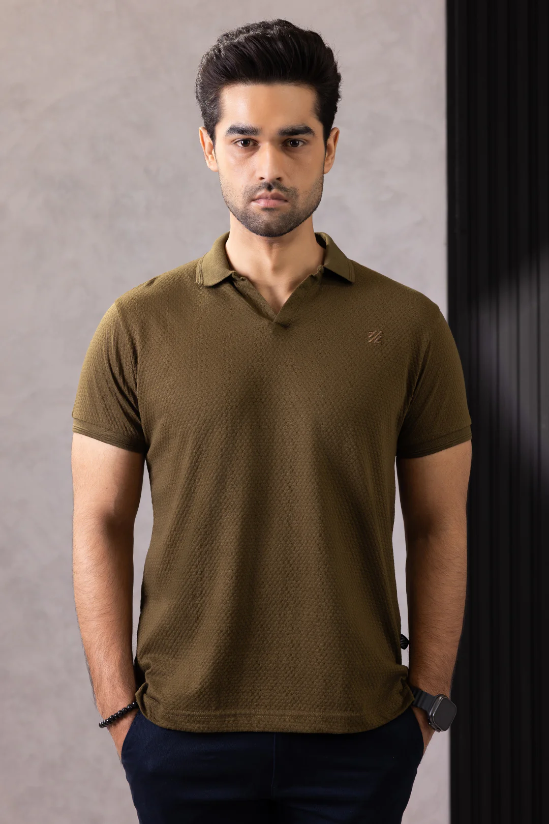 Textured Johnny Collar Polo - 5004 - Image 28