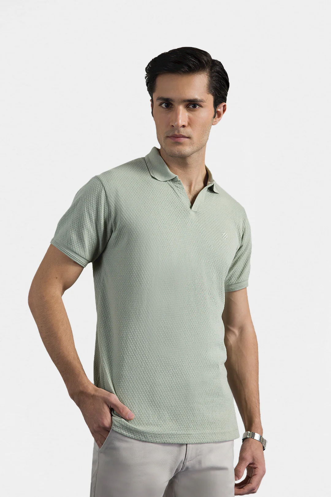 Textured Johnny Collar Polo - 5004 - Image 36