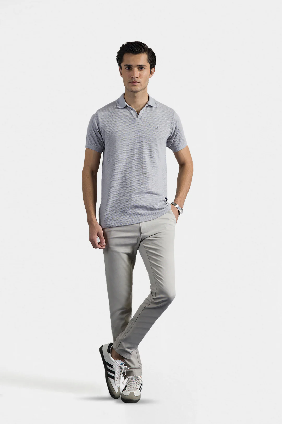 Textured Johnny Collar Polo - 5004 - Image 52