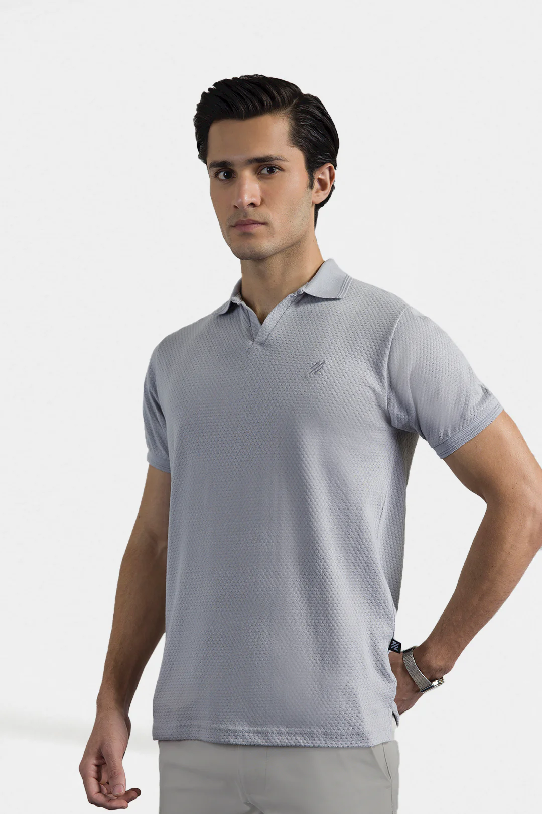 Textured Johnny Collar Polo - 5004 - Image 55