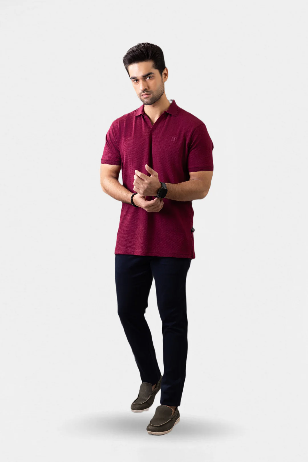 Textured Johnny Collar Polo - 5004 - Image 59
