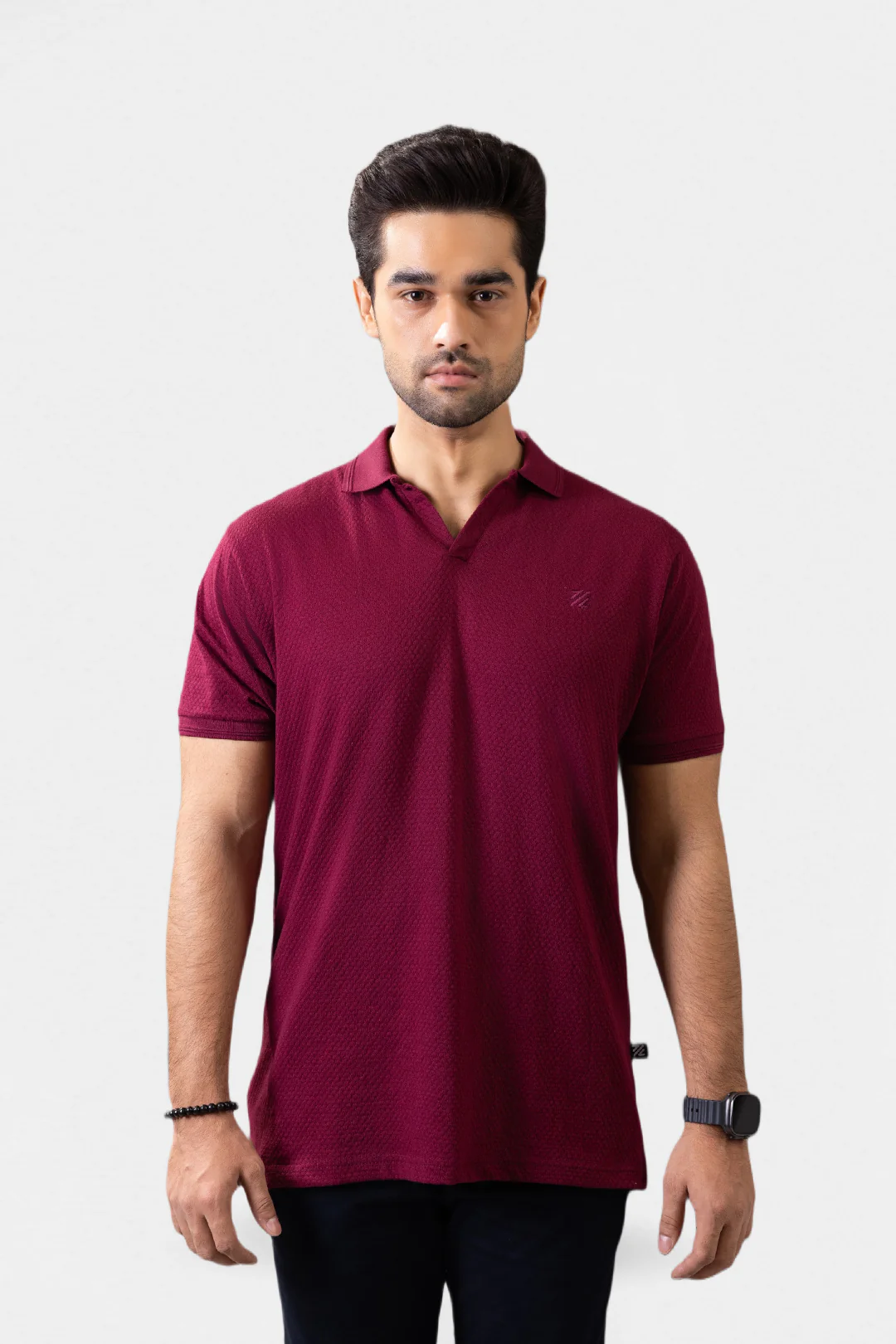 Textured Johnny Collar Polo - 5004 - Image 60