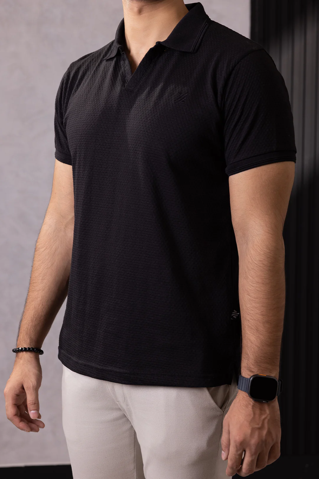 Textured Johnny Collar Polo - 5004 - Image 9